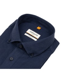 Redmond Kurzarmhemd - Casual Fit - Leinen Mix - Button Down Kragen - dunkelblau - Thumbnail ID: arimnd8ds2