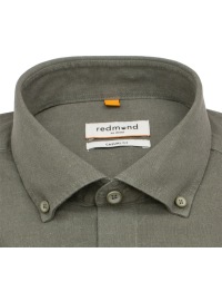 Redmond Kurzarmhemd - Casual Fit - Leinen Mix - Button Down Kragen - grün - Thumbnail ID: arims781w2