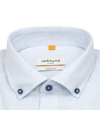 Redmond Kurzarmhemd - Casual Fit - Leinen Mix - Button Down Kragen - hellblau - Thumbnail ID: arimh85fw7