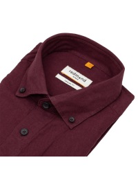 Redmond Kurzarmhemd - Casual Fit - Leinen Mix - Button Down Kragen - rot - Thumbnail ID: arim91877f