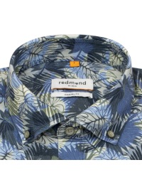 Redmond Kurzarmhemd - Casual Fit - Leinen Mix - Button Down - Print - mehrfarbig - Thumbnail ID: arim464c1h