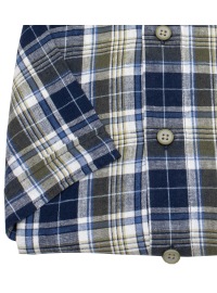 Redmond Kurzarmhemd - Casual Fit - Leinen Mix - kariert - blau / grün - Thumbnail ID: arimvnvbm9