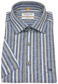 Redmond Kurzarmhemd - Casual Fit - Leinen Mix - Streifen - mehrfarbig - Thumbnail ID: arimo7onb2