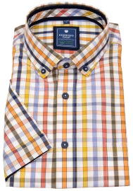 Redmond Kurzarmhemd - Comfort Fit - Button Down - Bio Baumwolle - kariert - mehrfarbig