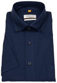 Redmond Kurzarmhemd - Comfort Fit - Button Down Kragen - dunkelblau