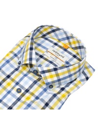 Redmond Chemise à manches courtes - Comfort Fit - col boutonné - à carreaux - jaune - Thumbnail ID: arimhsh6s6