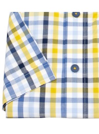 Redmond Chemise à manches courtes - Comfort Fit - col boutonné - à carreaux - jaune - Thumbnail ID: arimtuwo5c