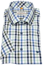 Redmond Kurzarmhemd - Comfort Fit - Button Down Kragen - kariert - grün