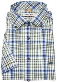 Redmond Kurzarmhemd - Comfort Fit - Button Down Kragen - kariert - grün - Thumbnail ID: arimbv9vtn