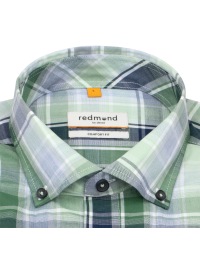 Redmond Kurzarmhemd - Comfort Fit - Button Down Kragen - kariert - grün - Thumbnail ID: arims9381t