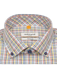 Redmond Chemise à manches courtes - Comfort Fit - col boutonné - à carreaux - multicolore - Thumbnail ID: arim1vfwo7