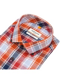 Redmond Kurzarmhemd - Comfort Fit - Button Down Kragen - kariert - rot - Thumbnail ID: arim31ffv4