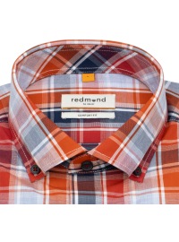 Redmond Kurzarmhemd - Comfort Fit - Button Down Kragen - kariert - rot - Thumbnail ID: arims7f68f