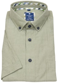 Redmond Kurzarmhemd - Comfort Fit - Button Down Kragen - Kontrastknöpfe - braun - ohne OVP
