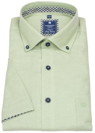 Redmond Short Sleeve Shirt - Comfort Fit - Button Down Collar - Contrast Buttons - Green