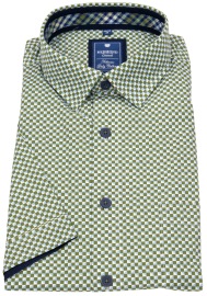 Redmond Short Sleeve Shirt - Comfort Fit - Green / Light Blue / White