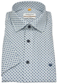 Redmond Kurzarmhemd - Comfort Fit - Print - blau