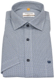 Redmond Kurzarmhemd - Comfort Fit - Print - blau / braun