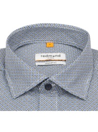 Redmond Kurzarmhemd - Comfort Fit - Print - blau / braun - Thumbnail ID: arim4u3n54