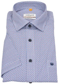 Redmond Kurzarmhemd - Comfort Fit - Print - blau / rot