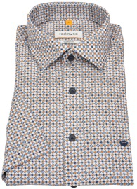 Redmond Kurzarmhemd - Comfort Fit - Print - terra rot