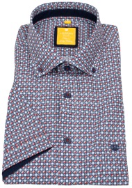Redmond Kurzarmhemd - Modern Fit - Button Down Kragen - blau / rot - ohne OVP