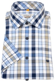 Redmond Kurzarmhemd - Modern Fit - kariert - blau