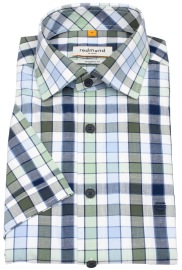Redmond Kurzarmhemd - Modern Fit - kariert - grün