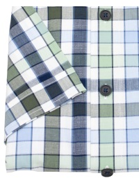 Redmond Kurzarmhemd - Modern Fit - kariert - grün - Thumbnail ID: arimot38w3
