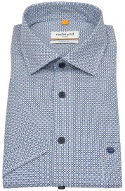 Redmond Kurzarmhemd - Modern Fit - Print - blau / dunkelblau