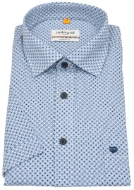 Redmond Kurzarmhemd - Modern Fit - Print - blau / grün