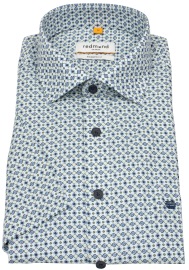 Redmond Kurzarmhemd - Modern Fit - Print - grün