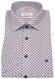 Redmond Kurzarmhemd - Modern Fit - Print - rot