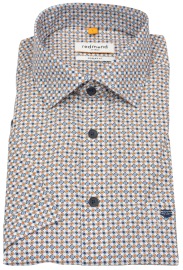 Redmond Kurzarmhemd - Modern Fit - Print - terra rot