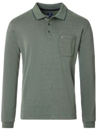 Redmond Poloshirt - Regular Fit - Langarm - Wash and Wear - grün