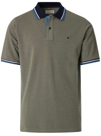 Redmond Poloshirt - Regular Fit - Piqué - Kontrastkragen - grün