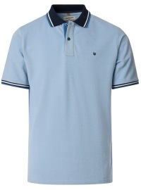 Redmond Poloshirt - Regular Fit - Piqué - Kontrastkragen - hellblau