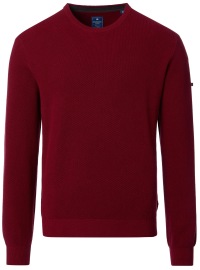 Redmond Pullover - Rundhals-Ausschnitt - Struktur - rot