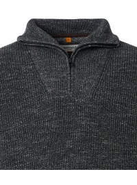 Redmond Pullover - Troyerkragen mit Reissverschluss - Struktur - grau - Thumbnail ID: arim7q4ms4