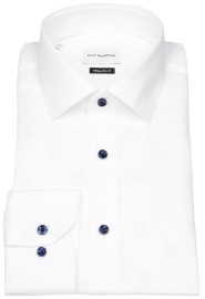 Roy Robson Hemd - Regular Fit - Modern Kentkragen - Kontrastknöpfe - weiß
