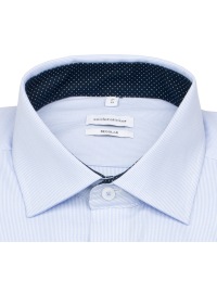 Seidensticker Chemise - Regular Fit - col Kent - fines rayures - bleu clair / blanc - Thumbnail ID: arim79v4h9