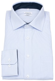 Seidensticker Chemise - Regular Fit - col Kent - fines rayures - bleu clair / blanc - Thumbnail ID: arim85cfbn