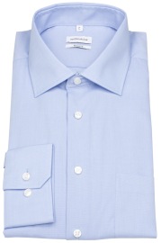 Seidensticker Hemd - Regular Fit - Kentkragen - Fil-a-Fil - hellblau