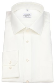 Seidensticker Shirt - Regular Fit - Kent Collar - Light Beige - w/o OP