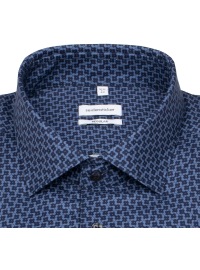 Seidensticker Chemise - Regular Fit - Col Kent - Imprimé - bleu foncé / bleu - Thumbnail ID: arimh311s7