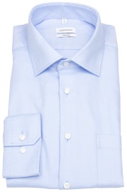 Seidensticker Hemd - Regular Fit - Kentkragen - Twill - Struktur - blau