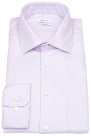 Seidensticker Hemd - Regular Fit - Kentkragen - Twill - Struktur - flieder
