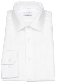 Seidensticker Hemd - Regular Fit - Kentkragen - Twill - Struktur - weiß