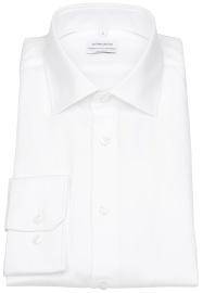 Seidensticker Hemd - Shaped Fit - Kentkragen - Twill Struktur - weiß