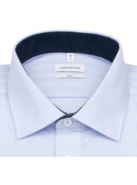 Seidensticker Hemd - Slim Fit - Kentkragen - feine Streifen - hellblau / weiß - Thumbnail ID: arimdss2h8